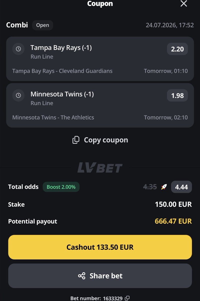 StakeMasterBets's tweet photo. Bet 20 https://t.co/yaL2EdjLEd