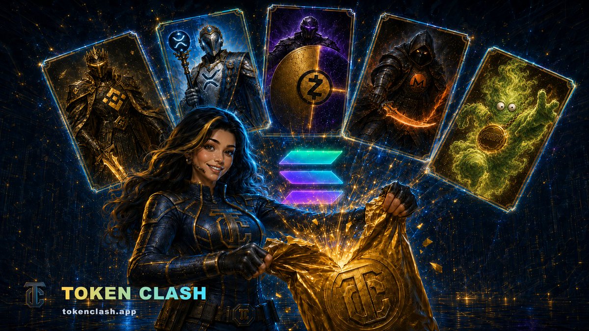 TokenClashTCG's tweet photo. a token clash pack doesn't hand you a card, it mints one. tap to open and the nft is written to @solana the second it exists, then it's yours: take it into battle or sell it, no database row, no one holding it for you. sign in and open one with a single
 tap on @solanamobile seeker.
