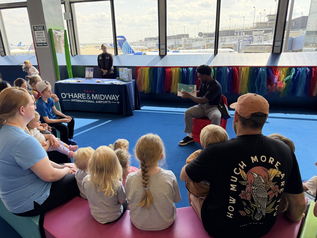 JohnnyJet's tweet photo. Did you know #ORD offers Storytime twice a week in the Family Lounge in Terminal 2? Stop by on Tuesdays and Thursdays for stories, fun, and a great way to keep little travelers entertained before your flight. https://t.co/pVFx36FhpF