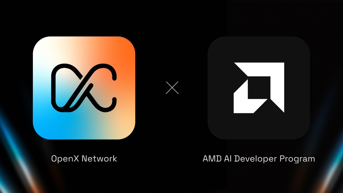 OpenXNetwork's tweet photo. Exciting update for OpenX Network.

We’ve been accepted into the AMD AI Developer Program.

This is a meaningful step for us because OpenX is building for a future where AI can run across different hardware, different environments, and different infrastructure providers. https://t.co/FfohN4KUih