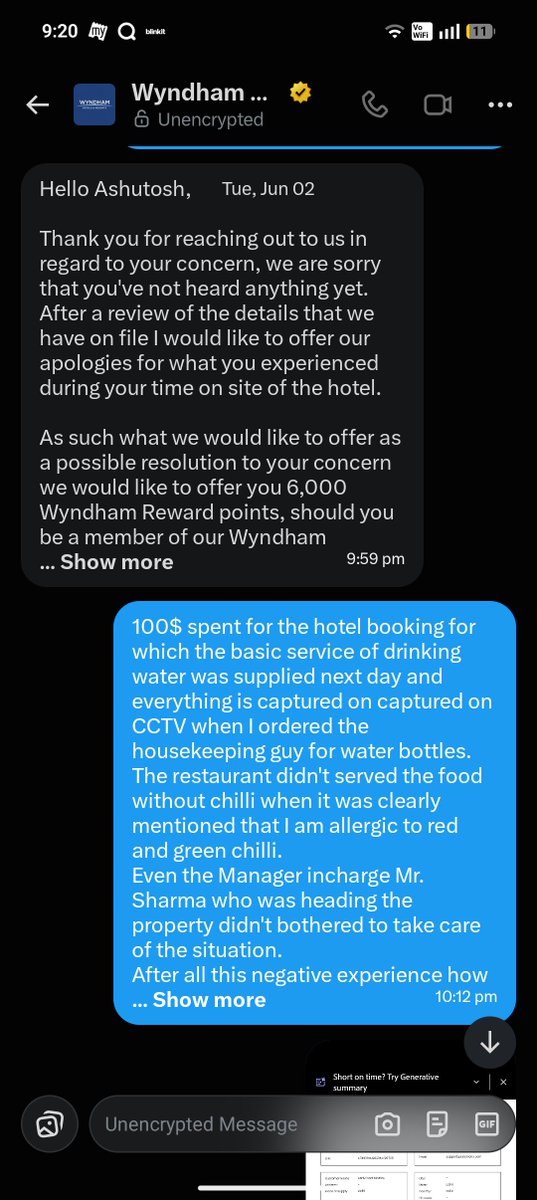 Ashutosh6121's tweet photo. @WHRSupport @WyndhamHotels Height of unprofessional behaviour no resolution provided till date. https://t.co/XG1Ym2N6vL