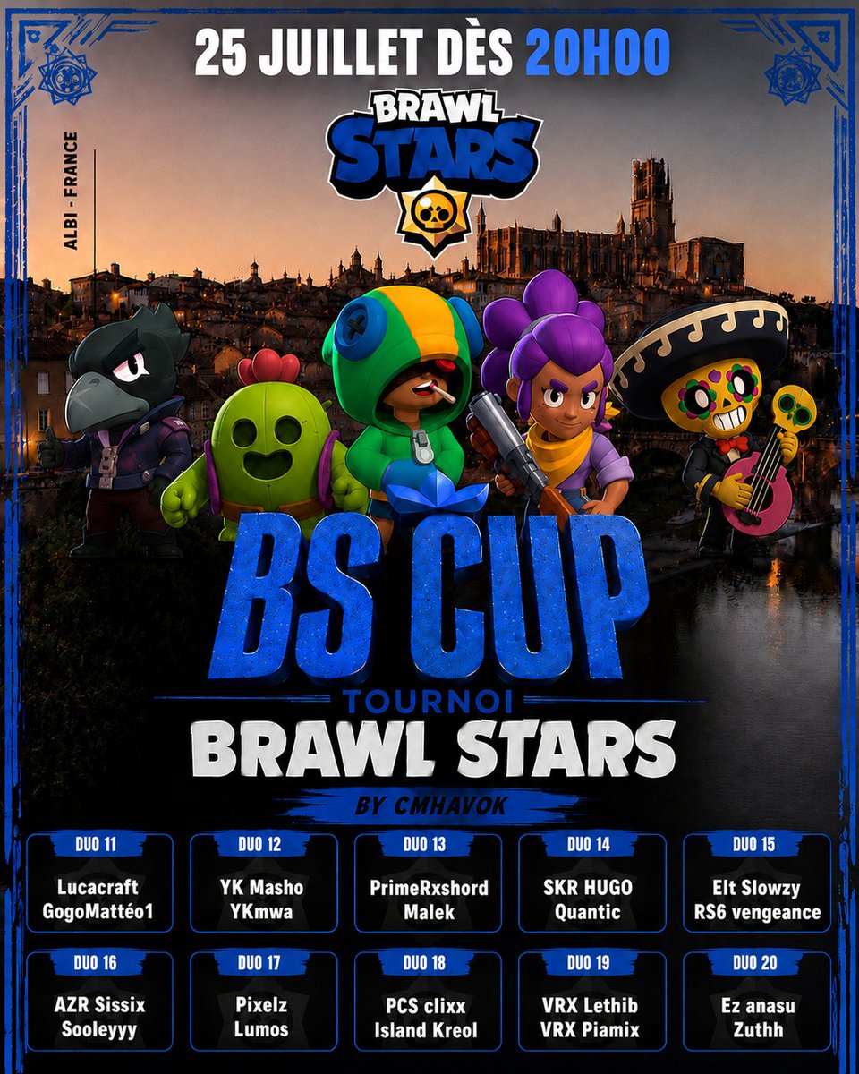 cm_havok's tweet photo. J-1 avant le tournoi Brawl Stars by CMHAVOK ! 🔥

39 duos ont répondu présent
Ça va être une grosse soirée ! 🏆 https://t.co/6H1qwcaB98