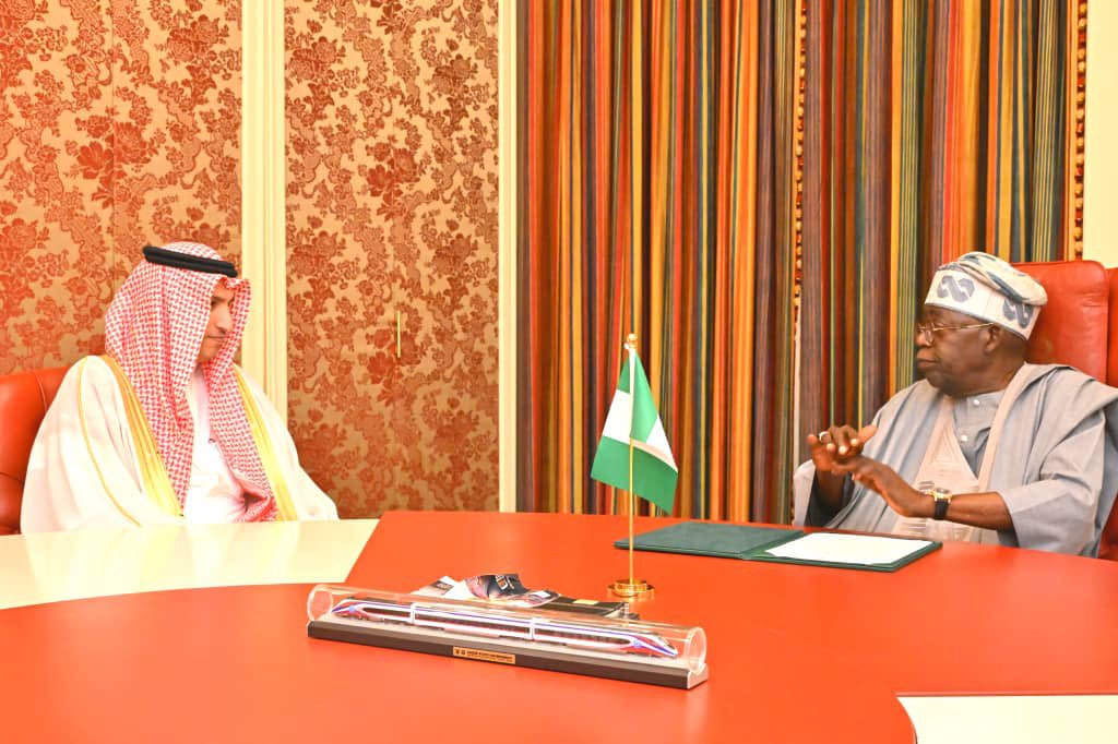 KSAembassyNG's tweet photo. Ambassador Yousef Mohammed Albalawi delivered the invitation from His Royal Highness Prince Mohammed bin Salman bin Abdulaziz Al Saud, Crown Prince and Prime Minister of the Kingdom of Saudi Arabia, may God protect him, to His Excellency President Bola Ahmed Tinubu of the Federal Republic of Nigeria, inviting him to attend the 10th edition of the Future Investment Initiative (FII), which will be held in Riyadh next October. The invitation was delivered during an audience granted to the Ambassador by His Excellency at the Presidential Villa on Friday, 24 July 2026.
His Excellency expressed his sincere thanks and appreciation for the invitation and commended the strong relations between the Kingdom of Saudi Arabia and the Federal Republic of Nigeria across various fields.