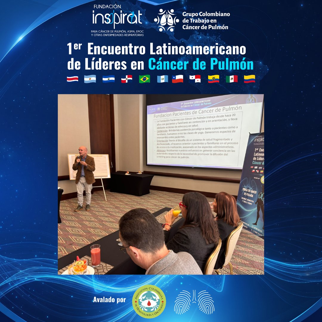 InspiratCol's tweet photo. En Argentina es clave mejorar la conciencia social para lograr un diagnóstico oportuno. Ignacio Zervino, representante de la fundación Pacientes de Cáncer de Pulmón 
Encuentro Latinoamericano de Líderes en #CáncerDePulmón https://t.co/s9qL6cOpbF