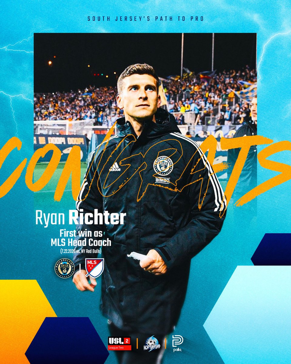 OCNoreasters's tweet photo. Congratulations to OC alum Ryan Richter on his first win as Philadelphia Union Head Coach! 

The Union defeated rivals RBNY 3-1 in Ryan’s first game in charge of the team as Interim Manager. 

Good luck to Ryan and the Union during the rest of the 2026 season! 

#path2pro | #doop https://t.co/Fn2KiPdRBW