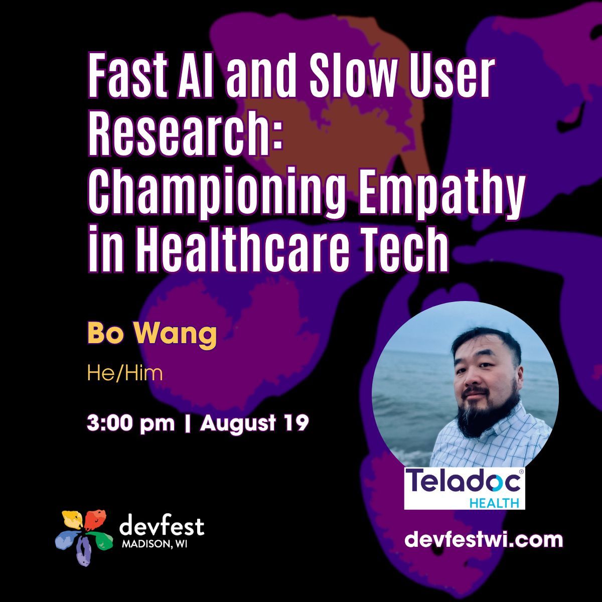 gdgmadison's tweet photo. Have you been thinking about how we can "stay true to human-centered tech in the AI era"? So has Bo Wang - one of our amazing speakers at DevFest WI this year. Head over to https://t.co/xAPitVWRMG to pick up tickets. https://t.co/WTslX3FKJz