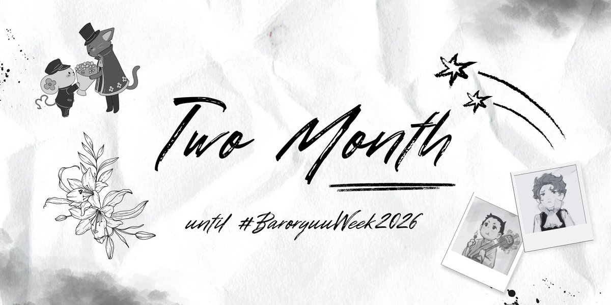 brryweek's tweet photo. ⏳ COUNTDOWN 🍷🐉

There's two month before #BaroryuuWeek2026 begins ~
We hope that you all excited for this!
If you still didn’t see prompt list… you can check out our pinned tweet ~  

By the way, this adorable chuunozieks art by @NinjaHappy29 🥰💕 
#baroryuu #バロ龍 https://t.co/rp1jNzPti9