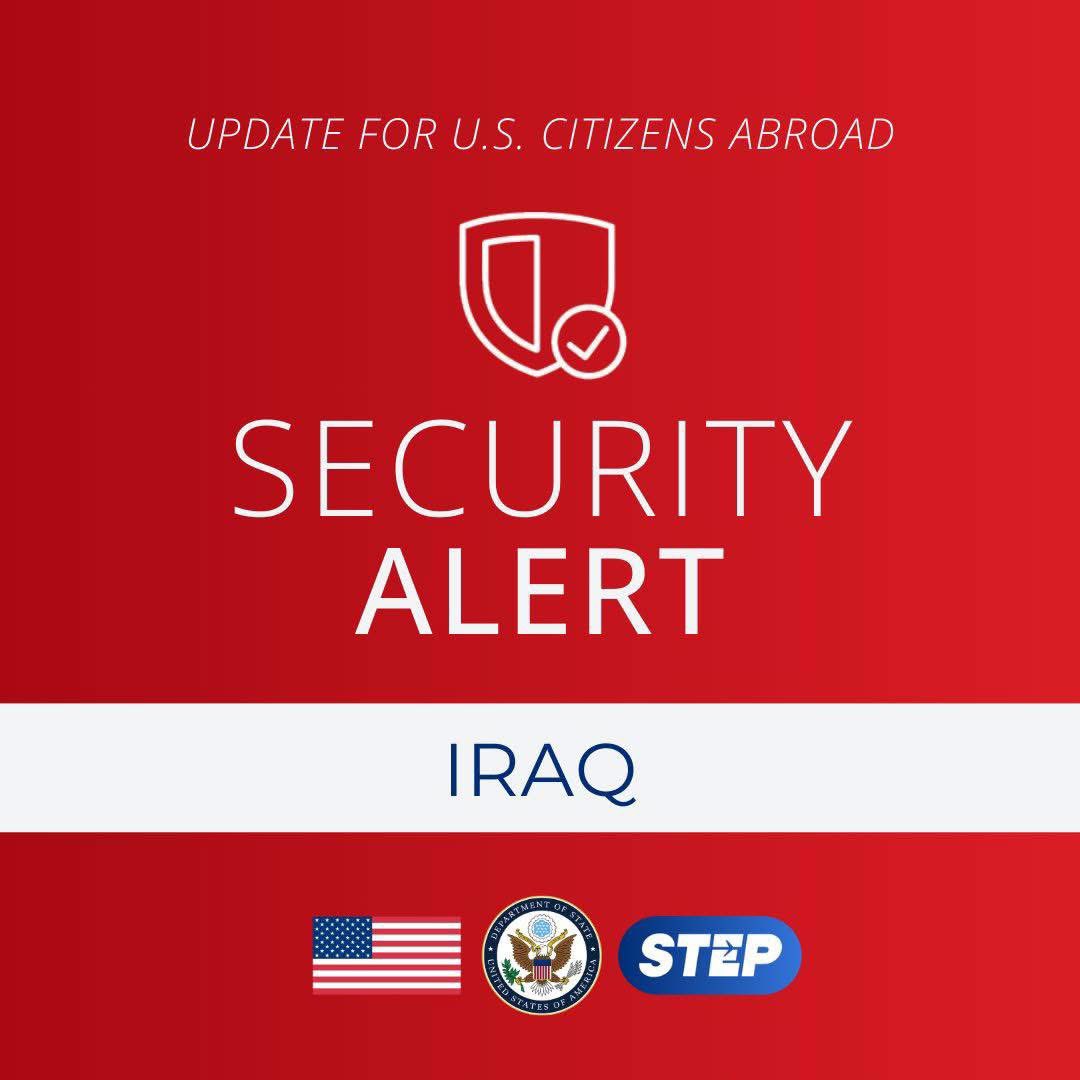 USEmbBaghdad's tweet photo. تحذير أمني: سفارة الولايات المتحدة في بغداد والقنصلية العامة للولايات المتحدة في أربيل – 24 يوليو/تموز 2026

الحدث

نظراً لتصاعد التوترات في الشرق الأوسط، لا يزال الوضع الأمني معقدًا مع احتمال حدوث تصعيد غير متوقع.

ينبغي على المواطنين الأمريكيين الموجودين حالياً في الشرق الأوسط توخي الحذر ورفع مستوى اليقظة، والاستعداد لاحتمال إلغاء الرحلات الجوية، والإغلاقات المتكررة للمجال الجوي، وحدوث اضطرابات في السفر. وقد أجّلت بعض شركات الطيران في المنطقة استئناف جداول رحلاتها السابقة، بينما ألغت شركات أخرى بعض خطوطها الجوية.

تحقق من حالة إقلاع رحلتك مباشرةً مع شركة الطيران أو من خلال:
• مطار بغداد الدولي: https://t.co/NsZqUbU50V 
• مطار أربيل الدولي: https://t.co/xMbUY78t6B 
• مطار البصرة الدولي: https://t.co/39VByLvpkM 
• مطار جلال طالباني الدولي (السليمانية): https://t.co/moqYt5UM7G 
يُنصح الأمريكيون الموجودون خارج الشرق الأوسط بإعادة النظر في السفر إلى المنطقة أو عبرها. أما الذين يقررون السفر من المنطقة أو إليها، فينبغي لهم متابعة المعلومات المتعلقة بعمليات المطارات وشركات الطيران.

لقد تعرضت منشآت دبلوماسية أمريكية، بما في ذلك تلك الواقعة خارج الشرق الأوسط، للاستهداف. وقد تستهدف إيران والجماعات الداعمة لها مصالح أمريكية أخرى في الخارج أو مواقع مرتبطة بالولايات المتحدة والمواطنين الأمريكيين في مختلف أنحاء العالم، بما في ذلك الشركات الأمريكية وغيرها من المؤسسات.

يُنصح المواطنون الأمريكيون في العراق بالحفاظ على مستوى عالٍ من الجاهزية، ومتابعة وسائل الإعلام المحلية، والالتزام بتعليمات السلطات المحلية. وقد تحدث اضطرابات في السفر أو إغلاقات للمجال الجوي دون إشعار مسبق. وفي حال وقوع هجوم، ابحث عن مأوى وتجنب الحطام المتساقط.

حالة التشغيل:
لا تزال بعثة الولايات المتحدة في العراق مفتوحة، مع استمرار العمل بموجب أمر المغادرة الإلزامية.

يمكن حجز مواعيد لخدمات المواطنين الأمريكيين في سفارة الولايات المتحدة في بغداد. ويمكن للمواطنين الأمريكيين الذين يحتاجون إلى المساعدة التواصل مع:

• سفارة الولايات المتحدة في بغداد BaghdadACS@state.gov
• القنصلية العامة للولايات المتحدة في أربيل ErbilACS@state.gov.

الإجراءات الواجب اتخاذها:

• كن على دراية بما يحيط بك.
• تجنب جميع المظاهرات والتجمعات الكبيرة.
• تجنب جميع المناطق التي تشهد وجودًا أمنيًا أو تواجد كثيفاً للشرطة. 
• تابع وسائل الإعلام المحلية.
• التزم بتعليمات السلطات المحلية.
• إذا تأثرت رحلتك، فتواصل مباشرةً مع شركة الطيران لمعرفة تفاصيل التغييرات.
• توخَّ الحذر وابقَ يقظًا في الأماكن المرتبطة علنًا بالولايات المتحدة.
• تجنب لفت الانتباه إلى نفسك.
• سجّل في برنامج التسجيل الذكي للمسافرين (STEP) التابع لوزارة الخارجية الأمريكية. يربطك التسجيل في هذا البرنامج بالسفارة أو القنصلية الأمريكية لتلقي أحدث التحديثات الأمنية، كما يُسهّل على السفارة أو القنصلية التواصل معك في حالات الطوارئ.

المساعدة:

• رقم الطوارئ المحلي في العراق: 911

• سفارة الولايات المتحدة في بغداد: BaghdadACS@state.gov

• القنصلية العامة في أربيل: ErbilACS@state.gov

• مركز الاتصال بالشؤون القنصلية بوزارة الخارجية الأمريكية: +1-202-501-4444 (من خارج العراق) أو +1-888-407-4747 (من الولايات المتحدة/كندا).