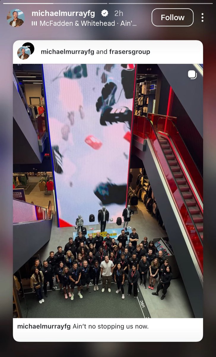 Earthtocarly's tweet photo. Look ma, i made it! What a week its been helping set up Sports Direct Dublin - the first European flagship 😎🍀 https://t.co/3txADKbuwd