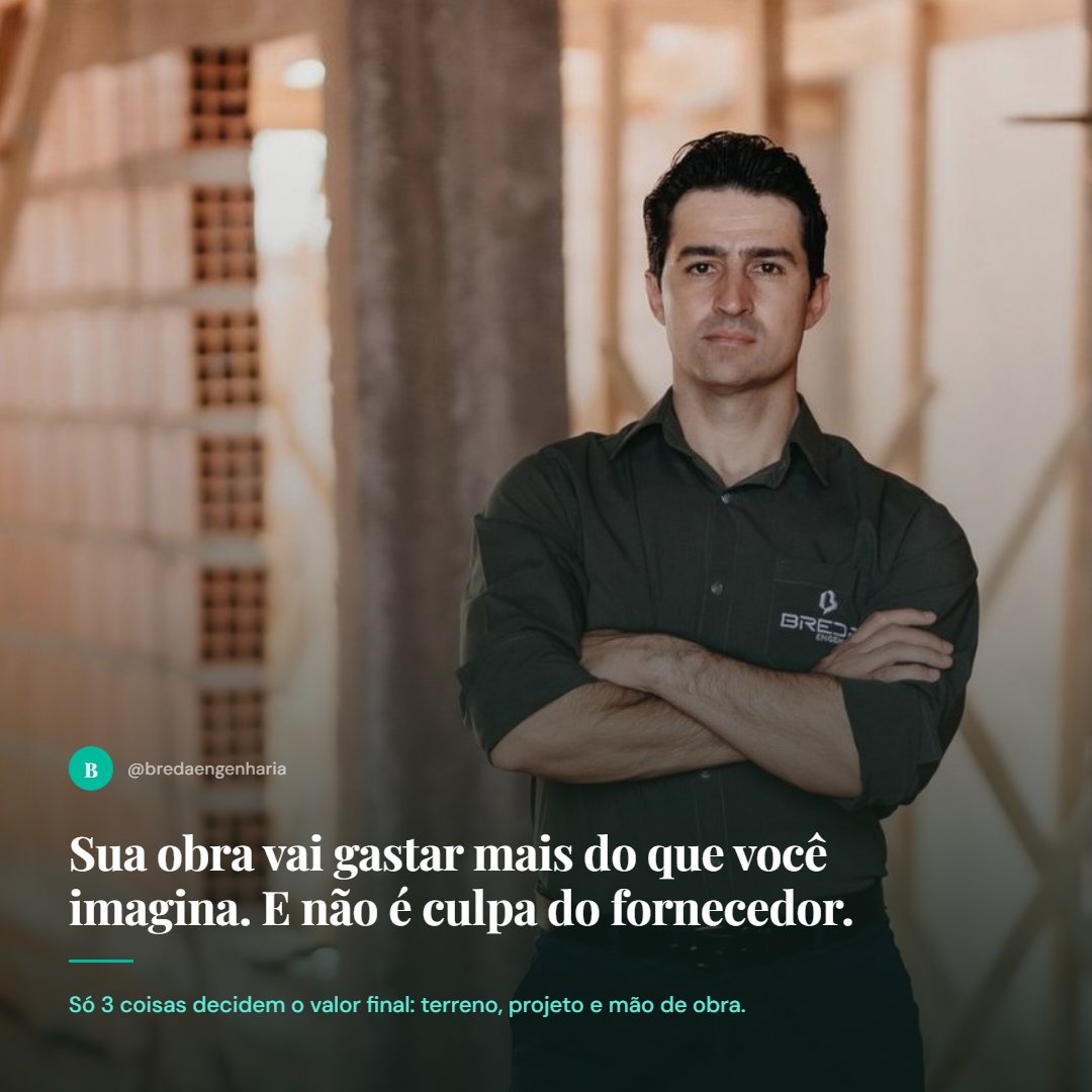 eu_thiagobreda's tweet photo. Sua obra vai gastar mais do que você imagina. E não é culpa do fornecedor.

Só 3 coisas decidem o valor final de uma construção: terreno, projeto e mão de obra. Cotação de material não é uma delas.

#construcaocivil #engenhariacivil https://t.co/pmwgSN6VDK