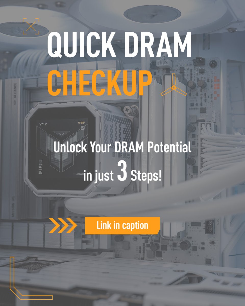 ASUS's tweet photo. Wondering how to unlock your memory's full potential — whether it's JEDEC or XMP/EXPO? 🤔
Follow this quick 3-step DRAM checkup with #AEMP and #DIMMFit.🚀
👉Read more: https://t.co/tEoMO5TNry
#ASUS #DDR5 https://t.co/t6CpwcDE44