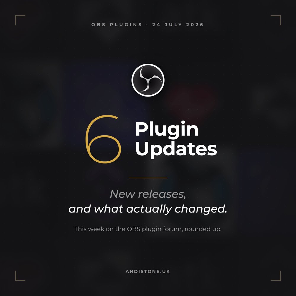 Andi_Stone's tweet photo. Six OBS plugin updates hit the forum this week. Here is what actually changed, no fluff. A thread. https://t.co/nqw23boCdj