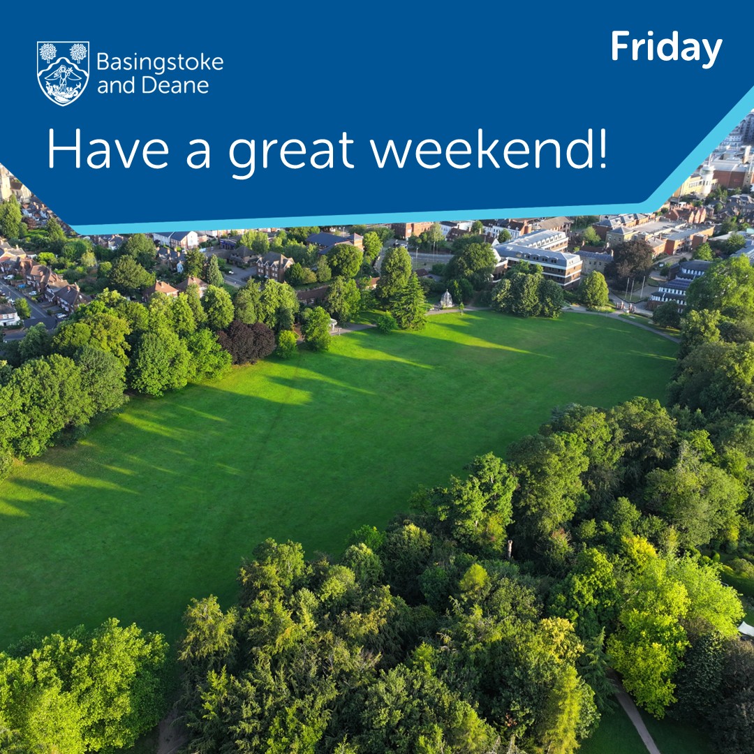 BasingstokeGov's tweet photo. Thanks for getting in touch with us and we hope you have a happy and safe weekend. See you on Monday ⁠😊 https://t.co/vWJY9cBy1O