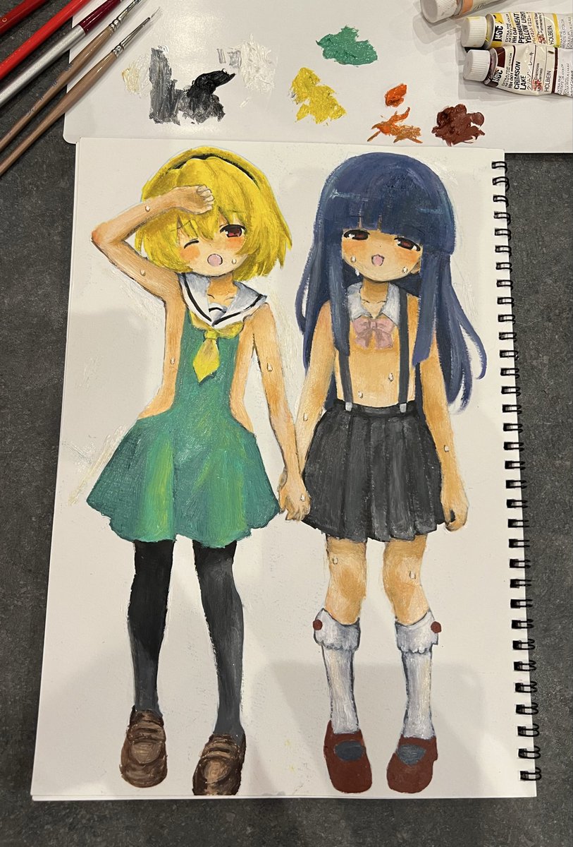 o1c_ne's tweet photo. 雛見沢の夏は暑すぎる☀️☀️☀️

#ひぐらしFA https://t.co/VnQ74tzkts