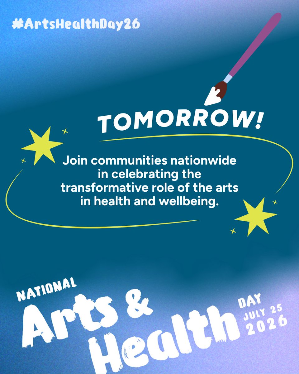 UFCAM's tweet photo. 🎉 Tomorrow is #ArtsHealthDay26
 
Join communities across the country to celebrate the many ways the arts support healthier people and stronger communities.
 
Find an opportunity in your community to make art, dance, sing, write, or create with others! https://t.co/xm0SWaDule