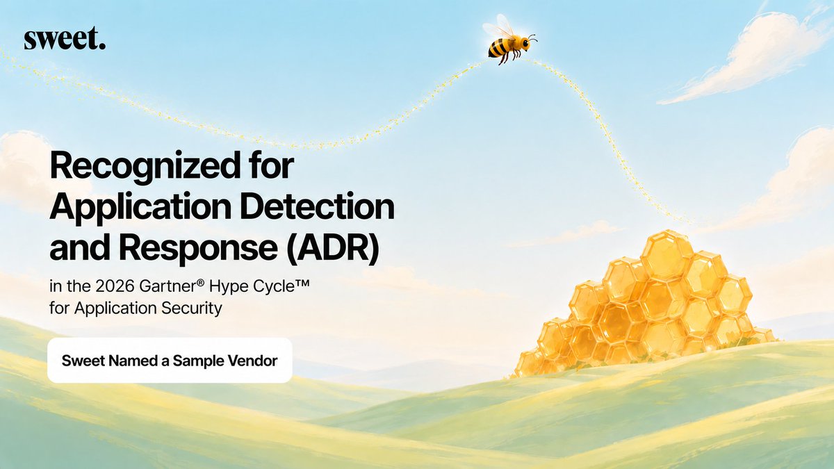 Sweet_cloud_sec's tweet photo. We're excited to share that Sweet Security has been recognized by Gartner® as a Sample Vendor for Application Detection and Response in the 2026 Gartner® Hype Cycle™ for Application Security!

#ApplicationSecurity #ADR #CloudSecurity #AISecurity #RuntimeSecurity #CyberSecurity https://t.co/pLUjOJypZx