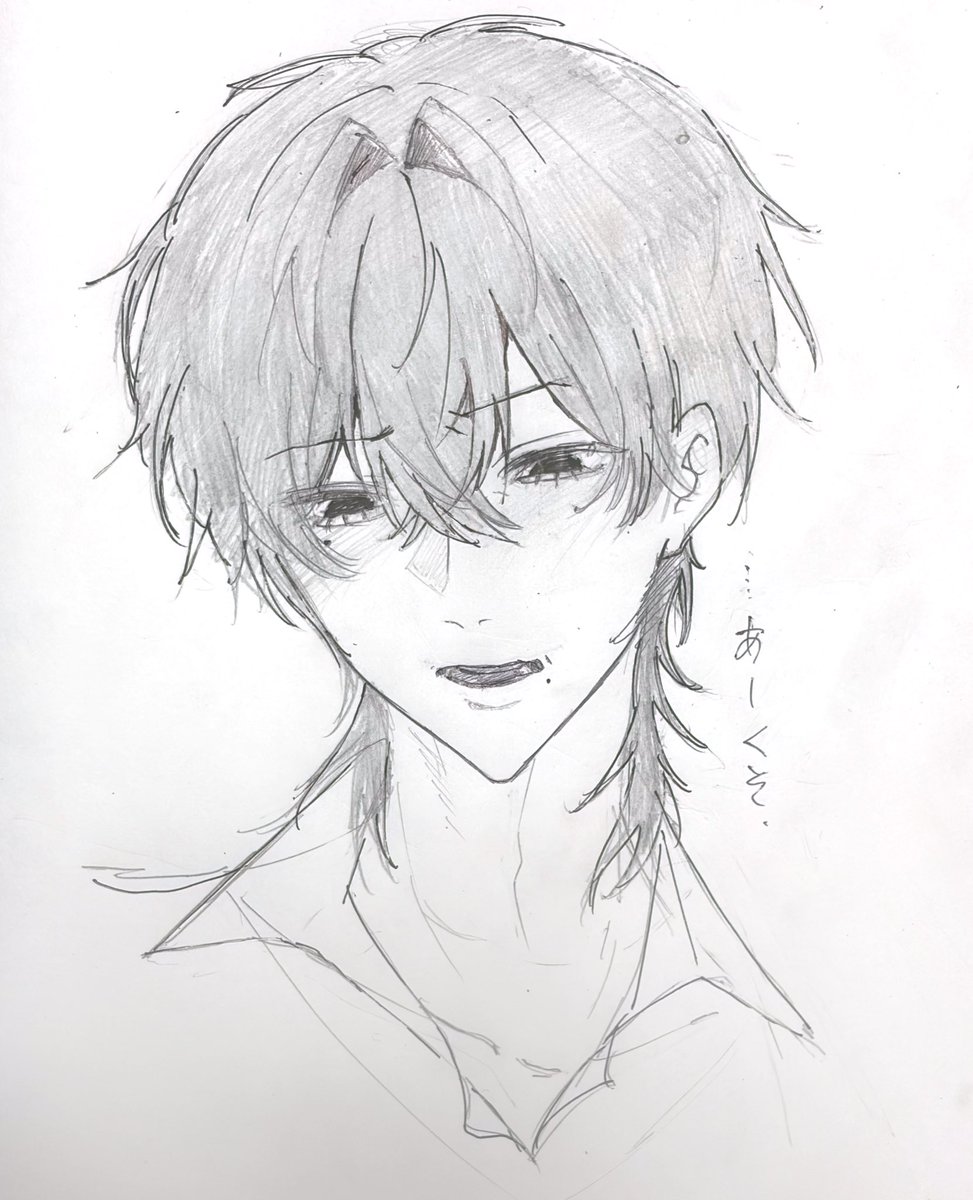wayo_secchu's tweet photo. #本日の葛木先輩 
表情だけ描きたかったです。手を描く画力がなかった………素敵なプロットをありがとうございます。 https://t.co/54GhNKNb7y