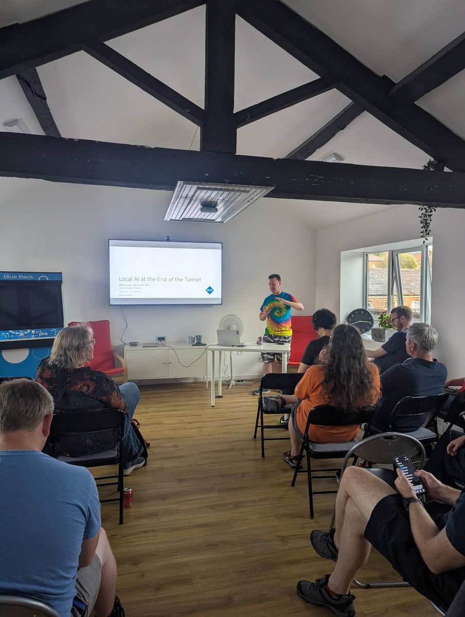 mikeirvingweb's tweet photo. I'd like to say thank you to the splendid audience at @MaccTech this week who watched me debut my new talk 'Local AI at the End of the Tunnel'.
Special thanks to Blue Beck for being wonderful hosts.
#MaccTech #Macclesfield #AI #DotNet #MVPBuzz https://t.co/esJPssgDDk