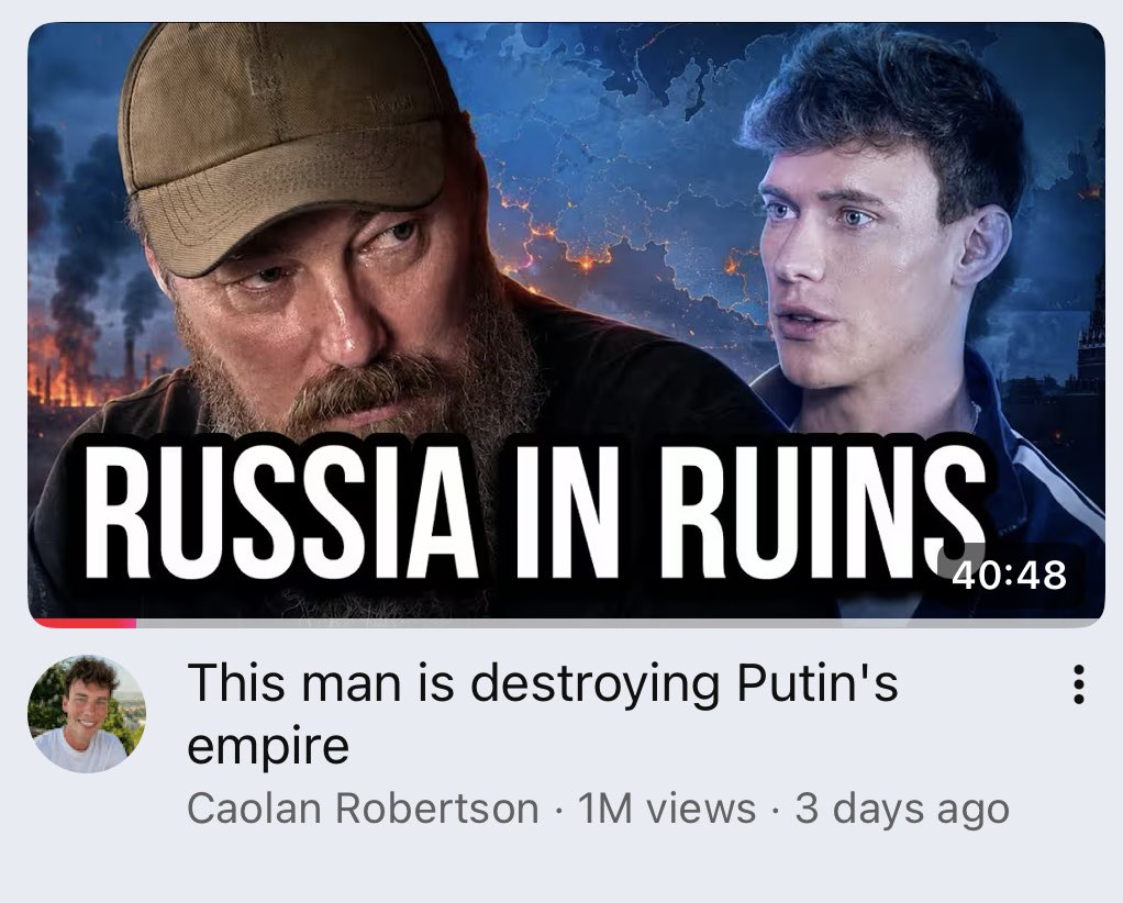RealJakeBroe's tweet photo. Congrats to @CaolanReports on his interview with Ukraine's USF Commander Robert "Madyar" Brovdi hitting 1 million views on YouTube in 3 days!  Everyone is talking about it! https://t.co/ex1ufJBENV