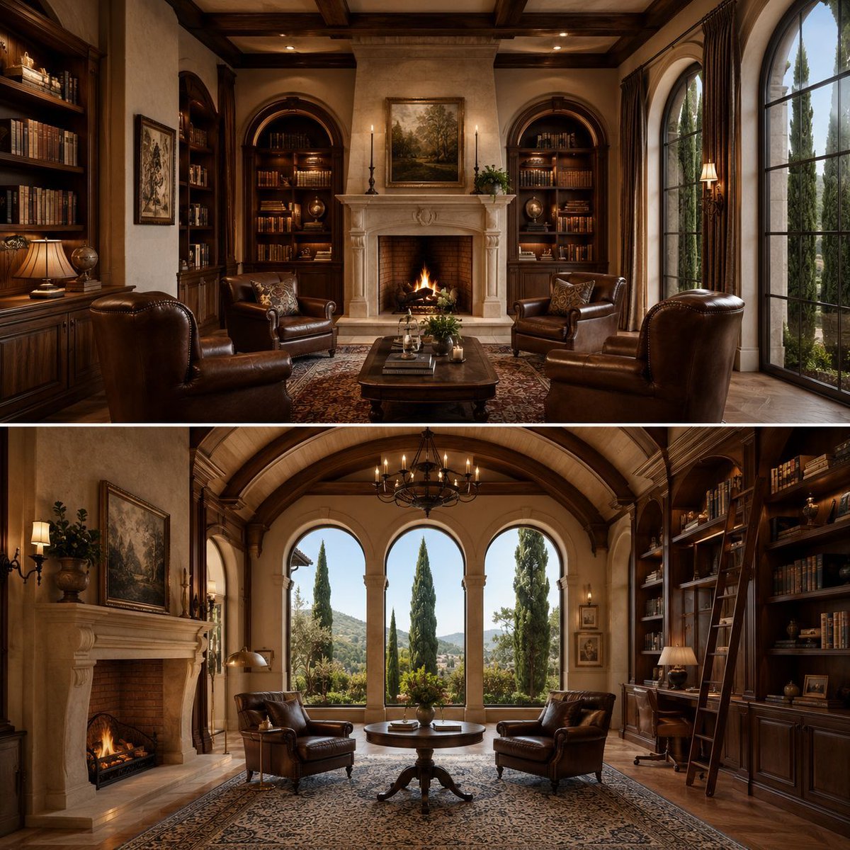 cozyessential07's tweet photo. A Mediterranean-inspired library combines timeless craftsmanship with luxurious comfort for a refined reading retreat.

Hashtags:
#HomeLibrary #LuxuryInteriors #MediterraneanDecor #ElegantLiving #ReadingRoom #InteriorStyle #ClassicDesign #DreamHome #LuxuryLifestyle https://t.co/C3rpLsH5Sc