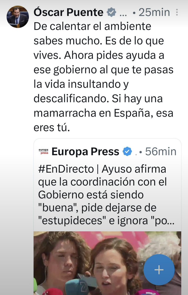bertrandmyd's tweet photo. Nadie te está pidiendo ayuda, come mierda @oscar_puente_ 
Manejas nuestros putos impuestos 

Un gobierno no es un puto chiringuito de nadie, es el gobierno de España.
Puto imbécil https://t.co/SsbXmC37ht