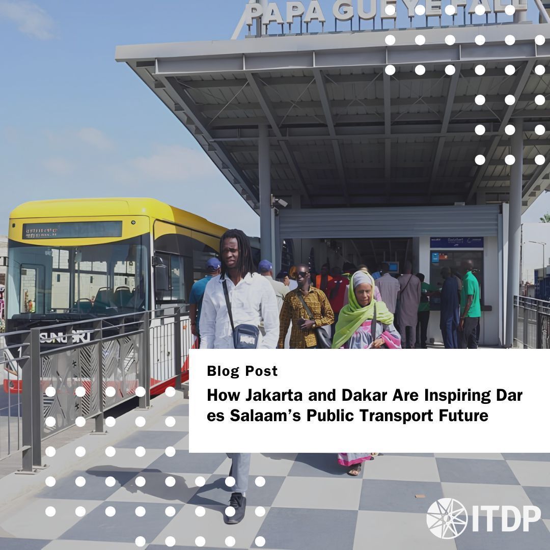 ITDP_HQ's tweet photo. What can Dar es Salaam learn from Jakarta and Dakar? 

A successful BRT system depends on more than infrastructure. Strong governance, sustainable funding, integrated networks, and operator inclusion are key to lasting public transport success. 

Read more: 
https://t.co/6t3BpiOMtW