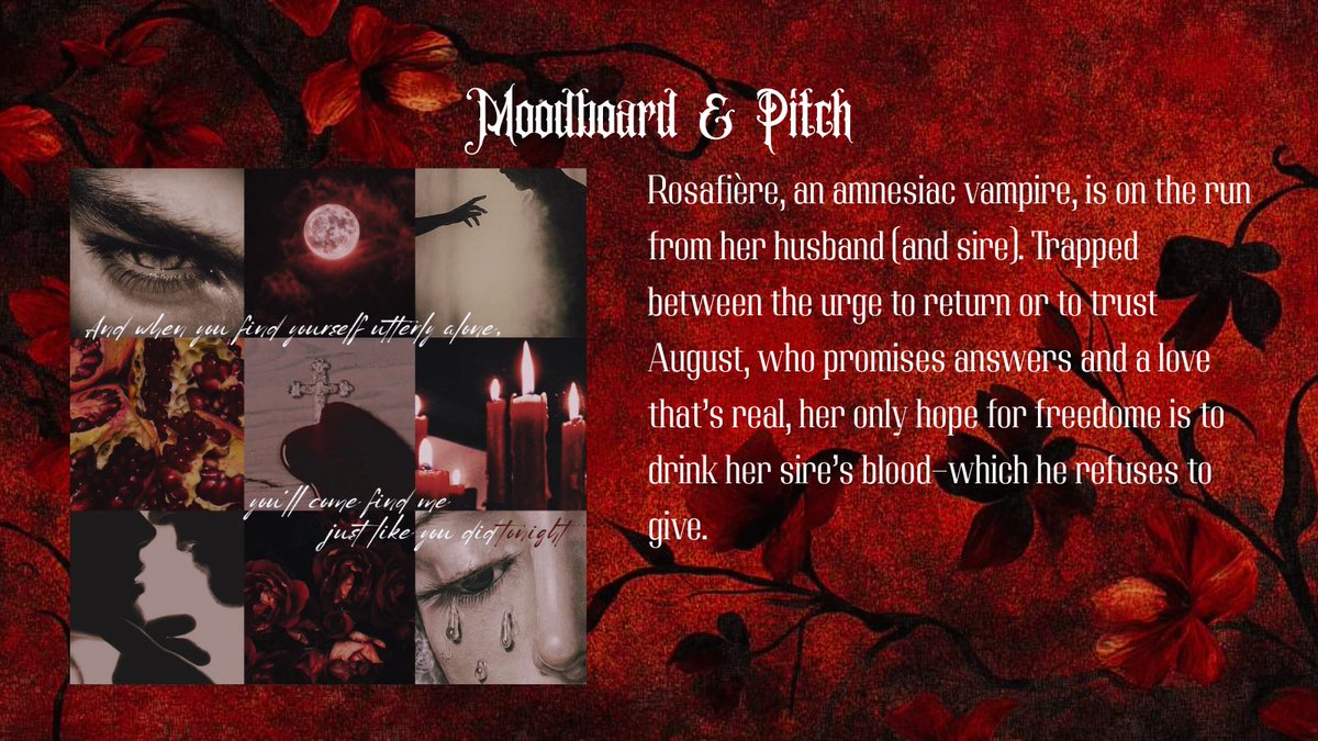 dearlybialoved's tweet photo. Are memories ever truly gone?
Rosafière, a newly changed vampire, wants nothing to do with the human life she doesn’t remember. Though, she can’t spend an eternity running when the two vampires who hold all the answers refuse to let her forget.

#questpit #W #F #GF https://t.co/A1rfLhmWV4
