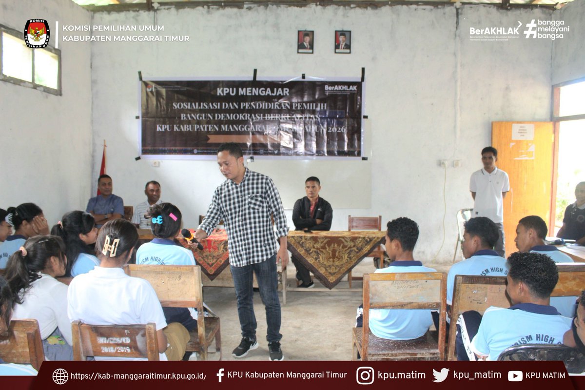 kpu_matim's tweet photo. #TemanPemilih, Ende, Ema, Ase, Kae, Lawa Manggarai Timur Ata Momang Dami

KPU Kabupaten Manggarai Timur laksanakan program KPU Mengajar di SMK Cinta Damai Kota Komba, Jumat (24/7/2026). Berita selengkapnya kunjungi : 🌐Web: https://t.co/y65FeUWcp4

#kpumanggaraitimur
#kpumelayani https://t.co/5bm1sgFRtf