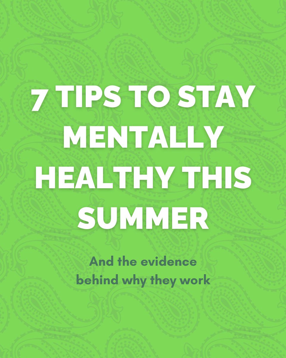 TheBandanaProj's tweet photo. Your summer mental health checklist. 💚

✅ Consistent sleep
✅ Morning sunlight
✅ Move your body
✅ Stay hydrated
✅ Set boundaries
✅ Unplug from socials
✅ Check in with yourself

Small habits, big difference. Take care of yourself.

#GreenBandanaProject #SummerMentalHealth https://t.co/wVfgWrGnwO