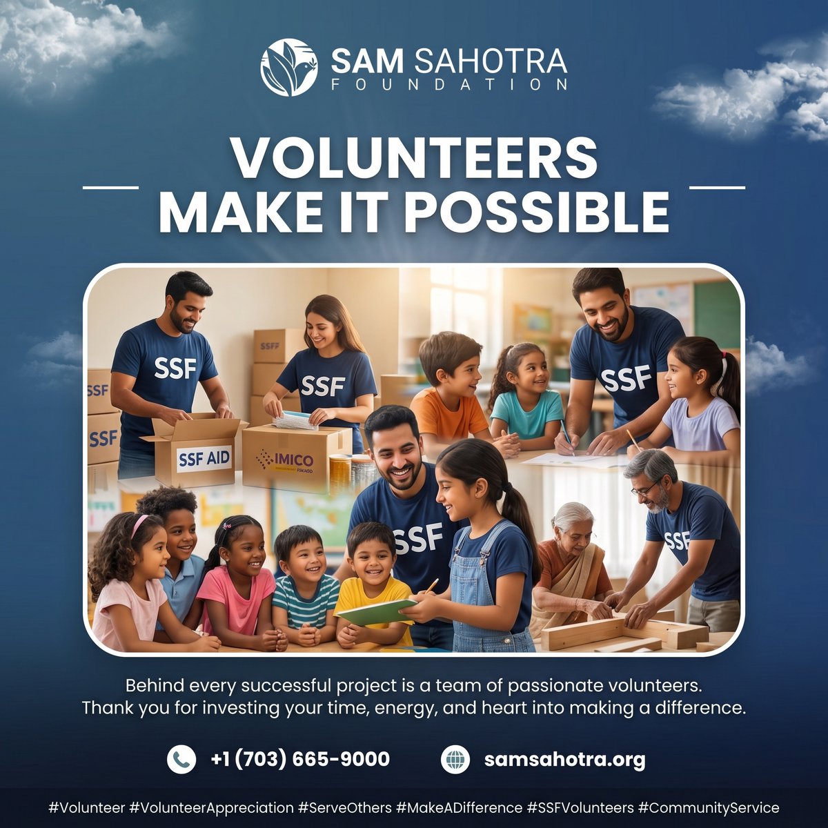 ssfworldwide's tweet photo. Volunteers make it possible.

Behind every successful project is a dedicated team giving time, energy, and care to support others. #SamSahotraFoundation appreciates every volunteer helping create meaningful change in communities.

#VolunteerAppreciation #CommunityService https://t.co/noWKx2btGa