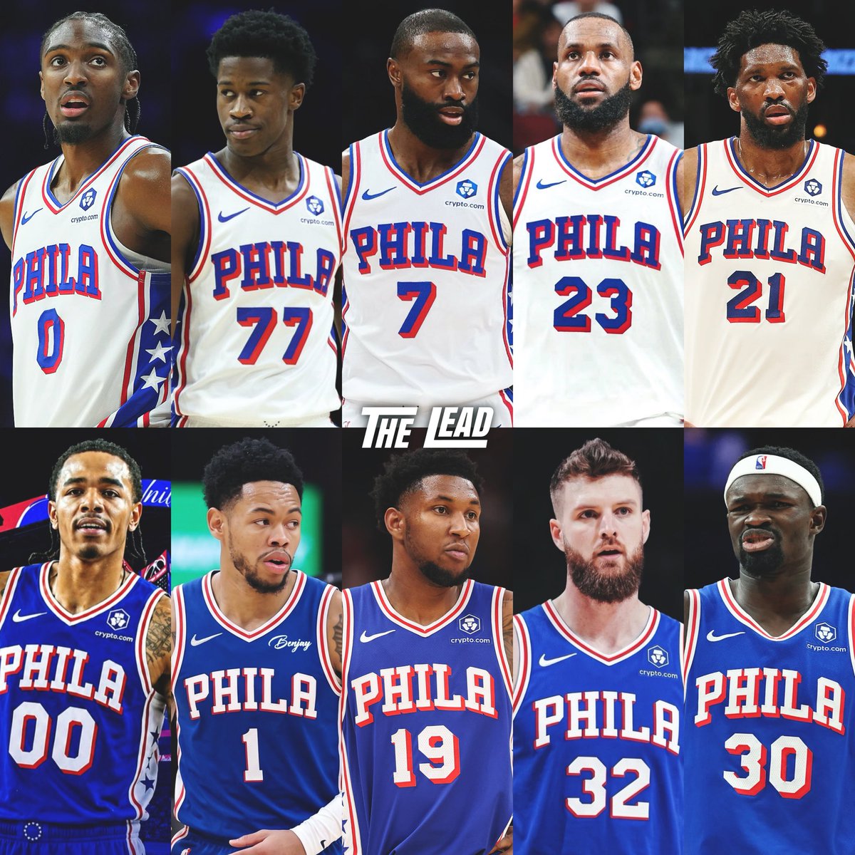 TheLeadSM's tweet photo. Sixers’ projected depth for 2026-27:

PG: Tyrese Maxey / Labaron Philon
SG: VJ Edgecombe / Anfernee Simons
SF: Jaylen Brown / Justin Edwards
PF: LeBron James / Dean Wade
C: Joel Embiid / Adem Bona

Sheesh 😳 https://t.co/RDRdWNEUdJ