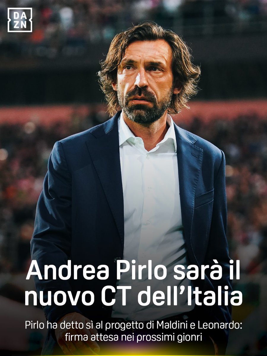 DAZN_IT's tweet photo. 𝐀𝐧𝐝𝐫𝐞𝐚 𝐏𝐢𝐫𝐥𝐨 🤝 𝐈𝐭𝐚𝐥𝐢𝐚 🇮🇹 
Maldini e Leonardo scelgono Pirlo ✅
Firmerà un contratto fino al 2030 ✍🏻 

#DAZN https://t.co/16grtdbiDY