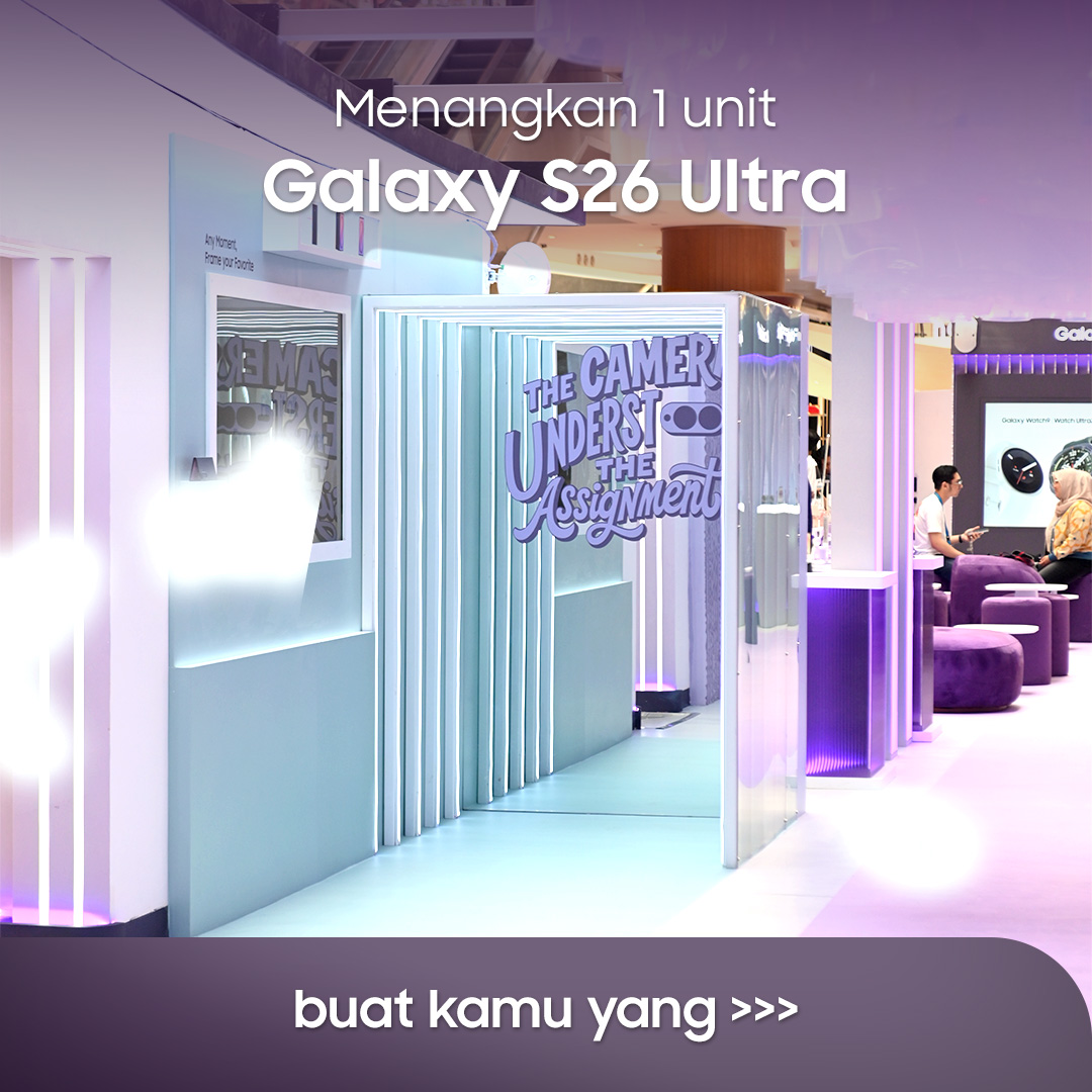 samsungID's tweet photo. Datang ke Galaxy Experience Zone. Explore. Upload. Menang! 💜

Cek postingan ini, geser untuk cari tahu cara ikutannya, dan bawa pulang kesempatan memenangkan 1 unit Galaxy S26 Ultra! https://t.co/em33c7KjDe