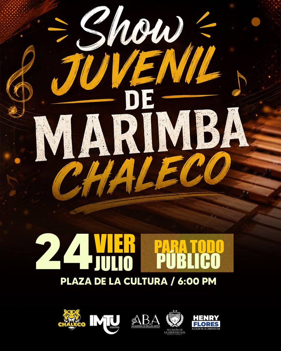 SantaTeclaSV's tweet photo. Este viernes podrás disfrutar de talentosas presentaciones en la Plaza de la Cultura, Paseo El Carmen. 

Te esperamos desde las 6:00 p.m. https://t.co/WYcMObgszn