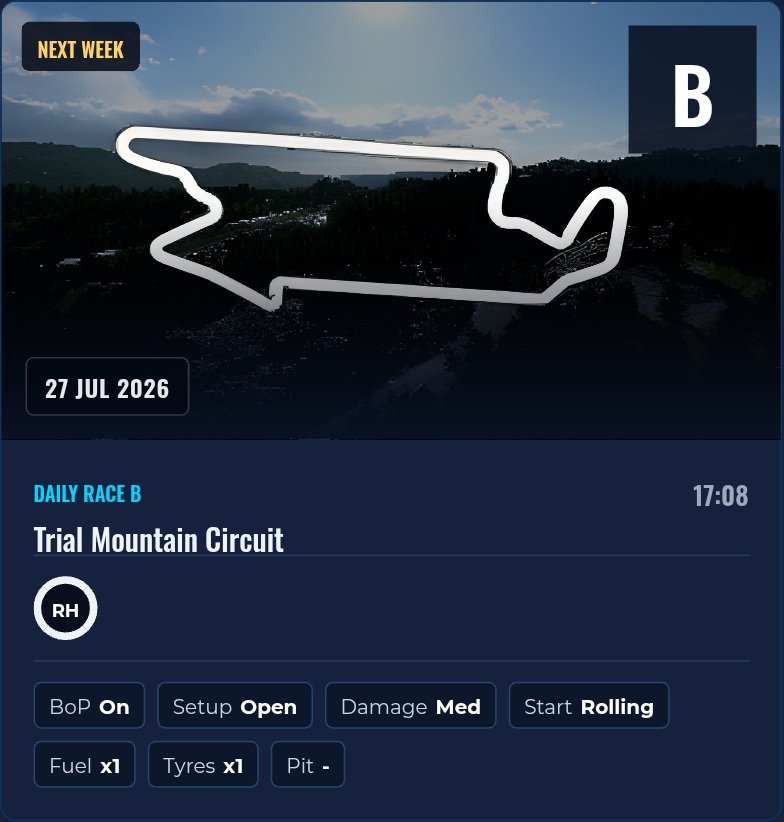 HungaryRace's tweet photo. GT7 New Daily Races
(27/7/2026)

https://t.co/Mh6z2BCsDF https://t.co/tAY1gukaqP