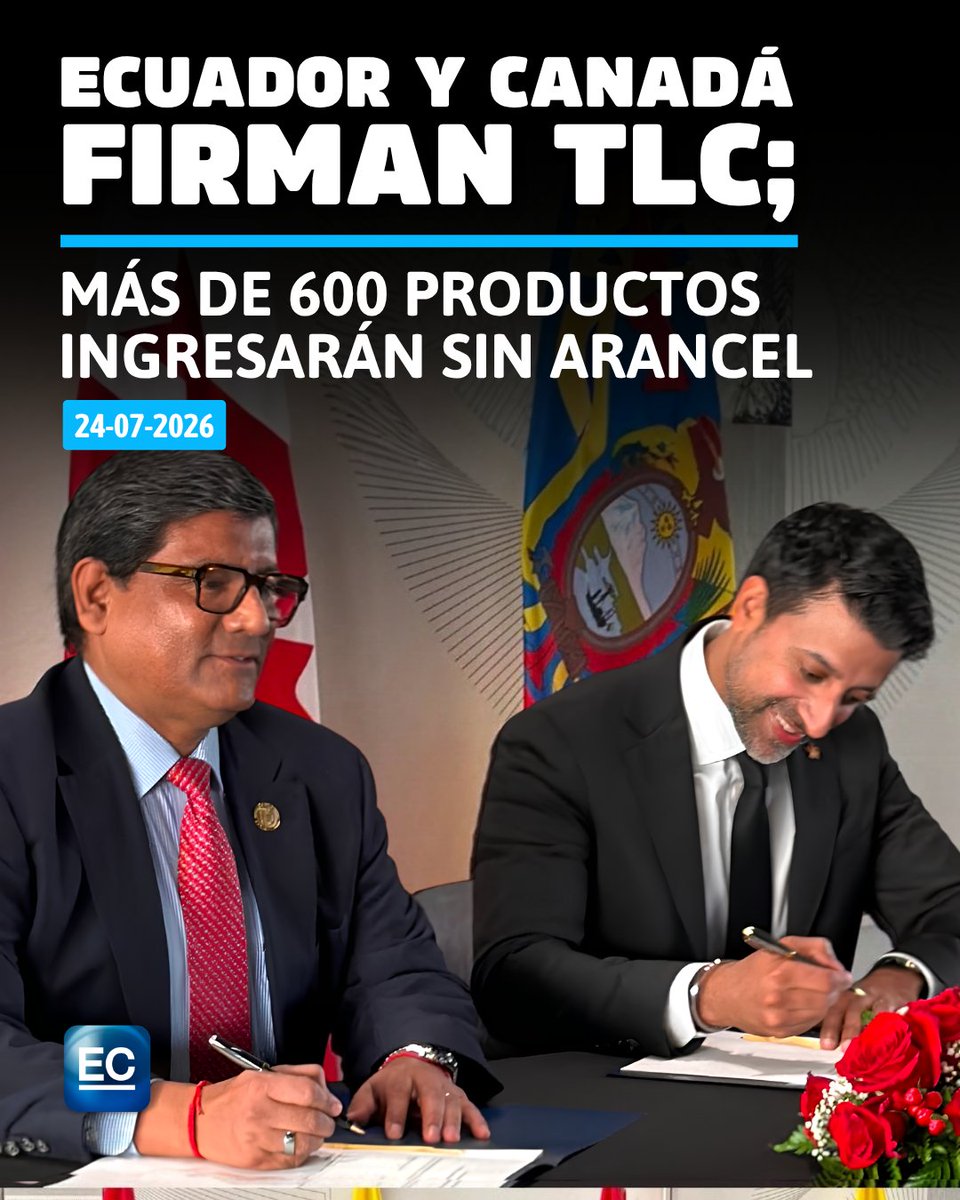 elcomerciocom's tweet photo. ⟫ https://t.co/wMEIcz0OXC | 🤝 El Ministerio de Producción detalló los beneficios para Ecuador tras el acuerdo comercial con Canadá https://t.co/UFM5MTtG93