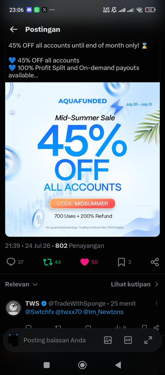 Daniel442559622's tweet photo. @Wiser_Fx @AquaFunded @AquaFunded_ar @SurvivorFxx @ahmaddhani @danj_le @Bufilandia 
I hope i can win, cause i never get the giveaway 🥺 https://t.co/zCvi2htY0N