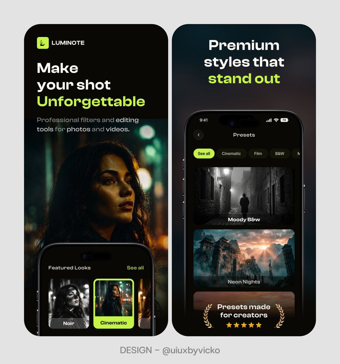 uiuxbyvicko's tweet photo. Redesigned a photo editing app's App Store screenshots.

Cleaner compositions, stronger messaging, and a more premium visual direction to better communicate the product's value.

Which screen is your favorite? 👇
#uiux #appscreenshot https://t.co/SFRZgwX7Kw