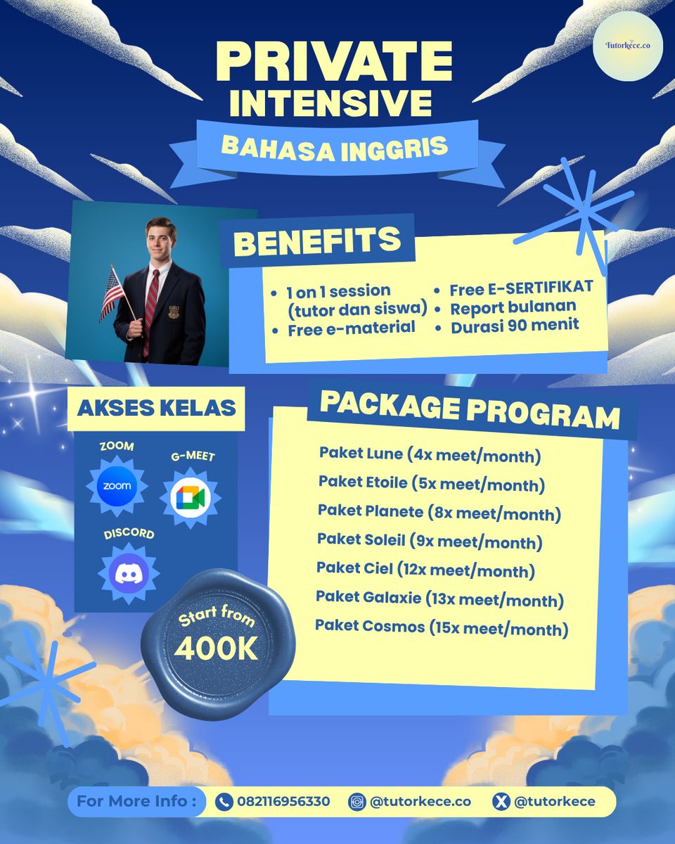 fourlaterr's tweet photo. "Solusi dari semua masalah hidup adalah kabur ke luar negeri."
Bikin rencana kaburmu lebih mateng! Belajar bahasa asing bareng kita @fourlaterr metode seru, fleksibel, & ramah pemula 🥳
Amankan slotmu sekarang ⬇️
#bealanja #zonauang #lesonline https://t.co/GNOyw65xEh