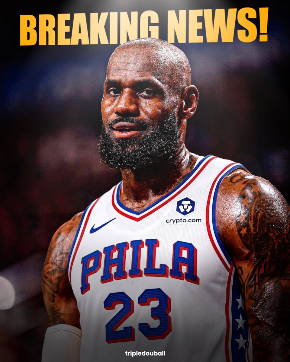 tripledouball's tweet photo. BREAKING‼️ Lebron James memutuskan bergabung dengan Sixers dengan kontrak 2 tahun senilai $8 juta (Rp 35,8 M) yang mencakup player option. https://t.co/FisjEShEHz