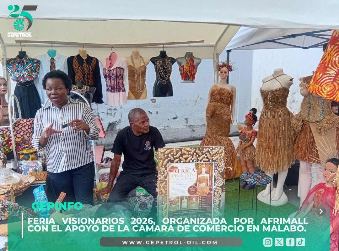 GEPetrolSA's tweet photo. @GEPetrolSA ha estado presente en la primera edición de la FERIA COMERCIAL "LOS VISIONARIOS 2026" organizado por Afrimall Malabo, con el apoyo de la Cámara de Comercio de Bioko. #Gepetrol #Afrimall #CámaradeComerciobioko #Fuellinglocalcontentgrowth +INFO https://t.co/HY44AUs36l https://t.co/B6SHwP3Ew7