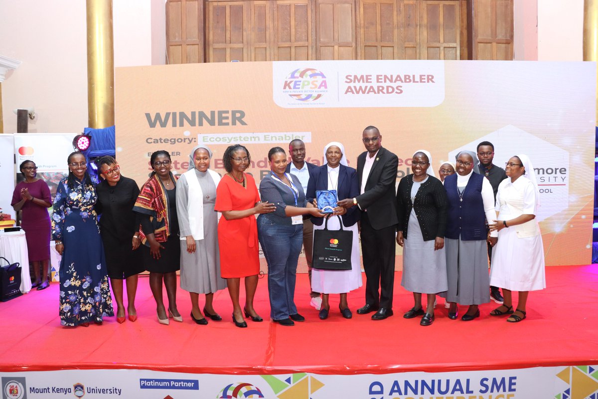 SbsKenya_'s tweet photo. Proud Winners!

The Sisters' Blended Value Project (#SBVP) is honoured to receive the @KEPSA_KENYA  #SME Ecosystem Enabler of the Year 2026 Award.

Thank you to the @hiltonfound, @StrathU, @ACWECA, and all the Catholic Sisters for making this achievement possible. Together, we are creating sustainable impact.