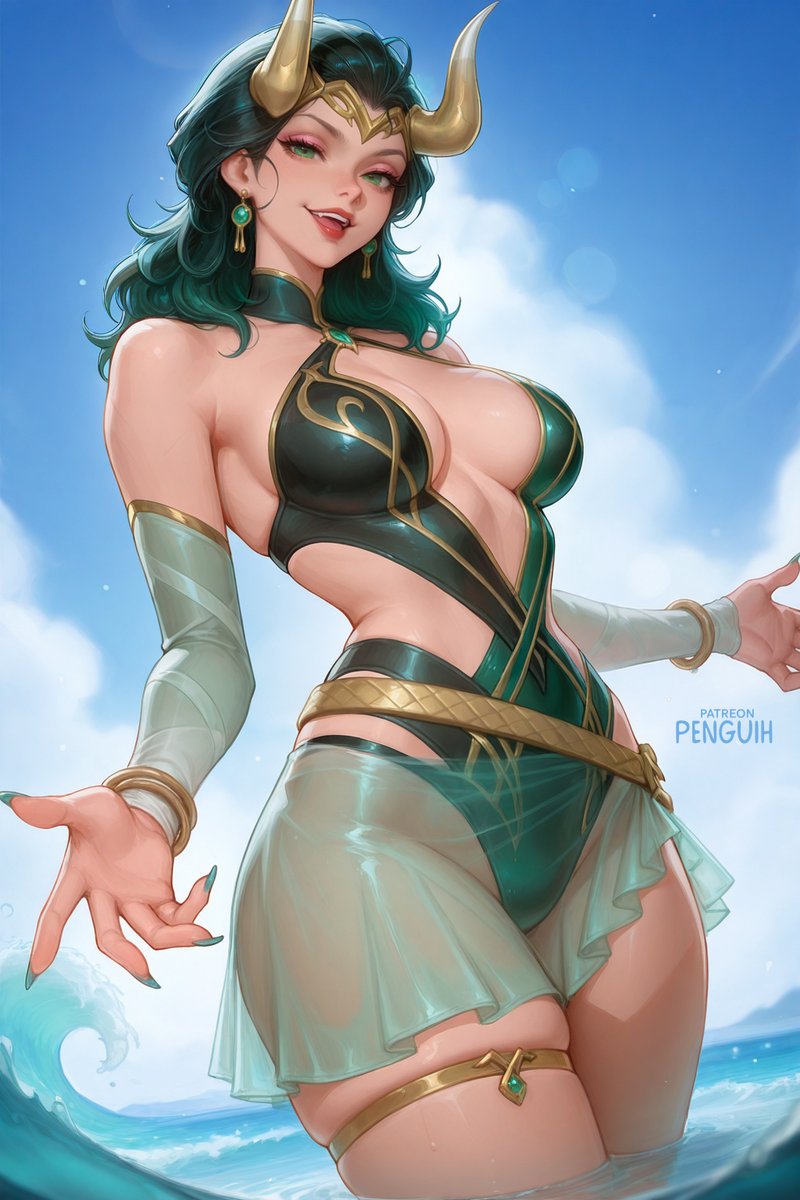 penguih_ai's tweet photo. Lady Loki ~ Seaside Siren 💚🌊 #MarvelRivals https://t.co/co7cfakayE