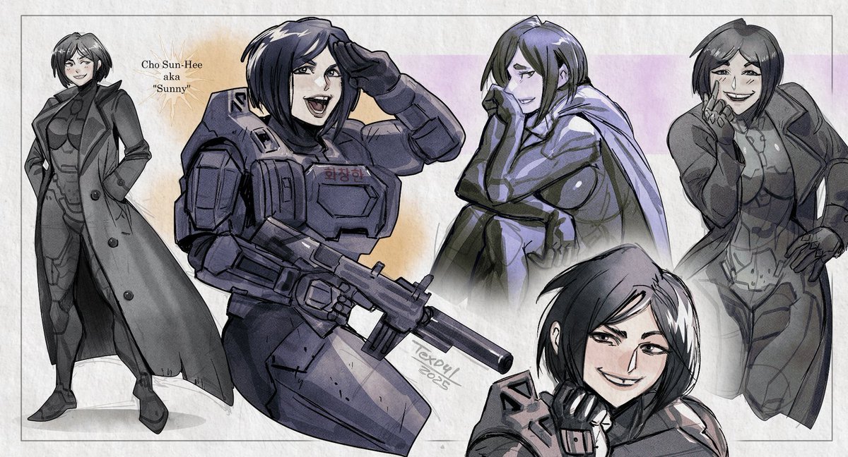 Nobbie_OCs's tweet photo. When she's not suited up in her MJOLNIR armor, Sunny likes to wear a coat over her techsuit, finding the look to be both fashionable and attractive as well as comfortable.

She'll go so far as to wear it while off duty when she can, though such opportunities are rare. https://t.co/o0iY6hs9Pw