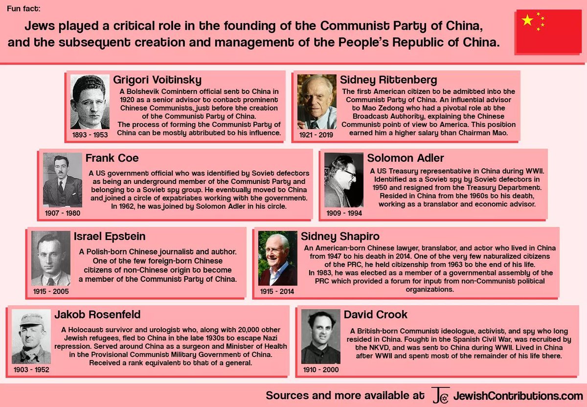 TheCenturion25's tweet photo. @XH_Lee23 Yiddish-Communism

Never Mandarin Communism,  Han-Chinese Communism, Taoism Communism, Confucius Communism

But 100% Yiddish-Communism https://t.co/WLPdHsMLO1