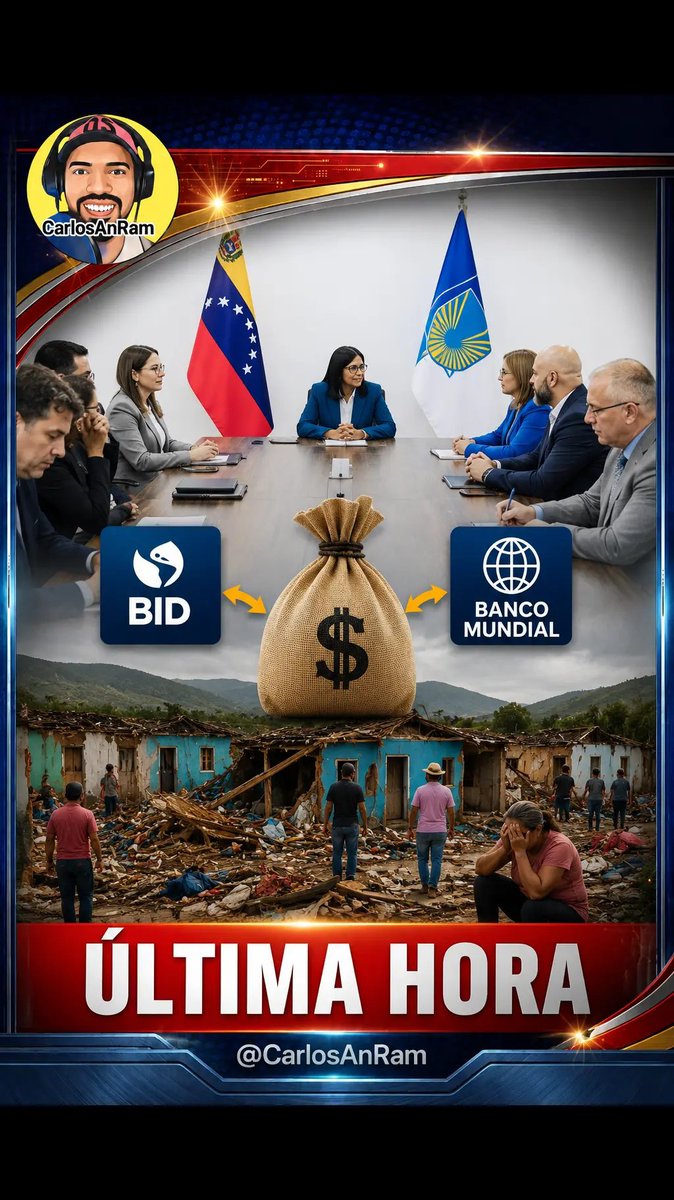 CarlosanRam's tweet photo. 🚨 BID millones para reconstruir Sucre tras los terremotos ¿Y quién los va a cuidar? ¡Delcy!
Ponerle esos fondos a la usurpadora es como darle queso al ratón. Historia conocida: se lo roban todo. Damnificados en carpas mientras los enchufados se llenan los bolsillos.
#Venezuela https://t.co/GNyvOuTLCQ