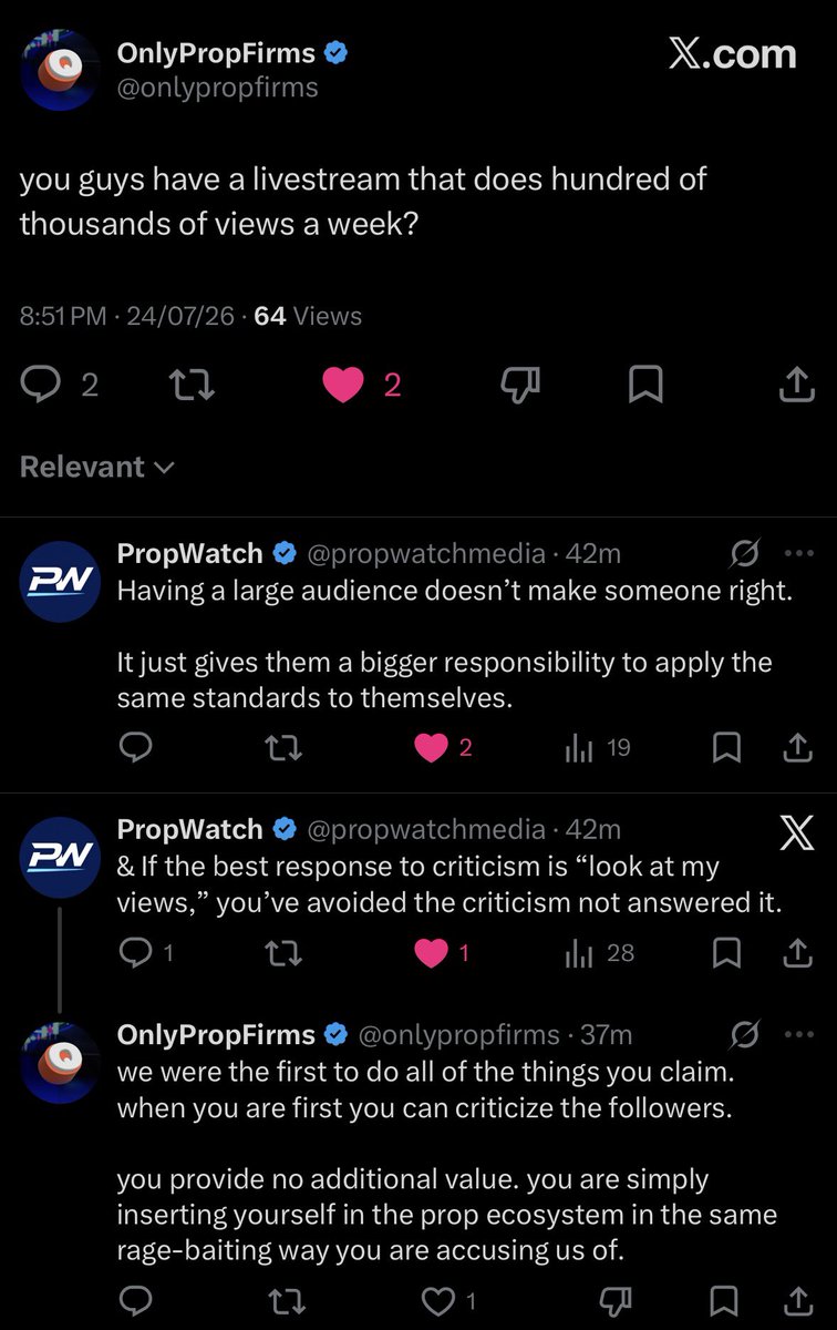 propwatchmedia's tweet photo. Interesting Logic.

We were first, so we can criticize anyone.” https://t.co/6OY4WyxnMY