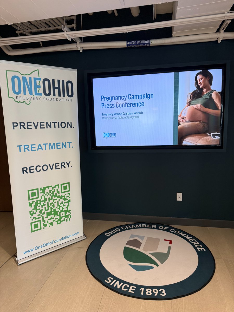 1OhioFoundation's tweet photo. Proud to join our partners yesterday in launching the first phase of Ohio’s statewide cannabis public education initiative, providing pregnant women and women who may become pregnant with trusted, evidence-based information about the risks of cannabis use during pregnancy. https://t.co/CfX8WbkeXf