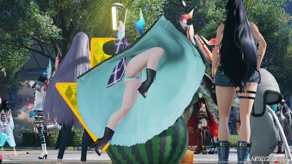 PSO2NGS 今日のパンツは水色でした！