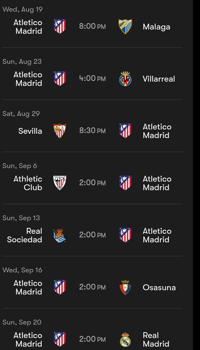AtletiFin19's tweet photo. OUR LA LIGA FIXTURES ARE EASY 7 WINS IN A ROW https://t.co/AM3adMeGAY